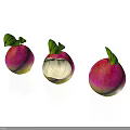 Fresh Juicy Pink Green Apples with Green Leaves and Bitten One on White Background