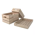 Natural Wooden Decorative Display Set with Various Sizes Crates and Trays for Home Decor