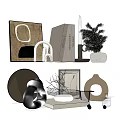 Modern Minimalist Decorative Ornament Set With Books Candle Plant Plate And Vases