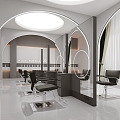 Hair Salon Arch Shaped Wall Minimalist Beauty Salon Scalp SPA Shop 3d model