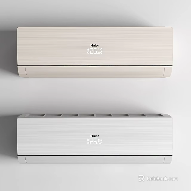 Haier Wall Mounted Air Conditioners With Beige And White Design And 26℃ Temperature 3d model 