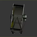Electric Fan With Yellow Blades And Metal Mesh Cover On Base Stand