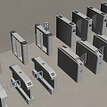 Public Facility Access Control With Various Metal Turnstiles And Modern Design 3d model