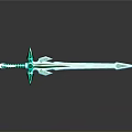 Green Sword With Intricate Decorations And Glowing Metallic Texture On Dark Background