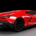 Sleek Modern Red Sports Car With Sharp Front Fascia And Black Alloy Wheels