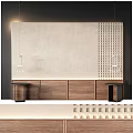 Quiet bed background wall 3d model