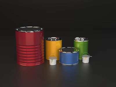 Modern Paint Bucket Oil Bucket Paint 3d model