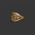 Elegant Gold Decorative Ring With Intricate Filigree Pattern And Shiny Surface 3d model