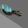 Traditional Wooden Boats Featuring Sailing Decorative and Covered Design Variations