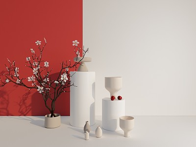 Modern vase ornaments model