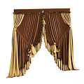 Brown And Beige Decorative Curtains With Fringes And Elegant Ties Design