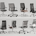 Modern Office Chair Computer Chair Rotating Chair Mesh Chair 3d model