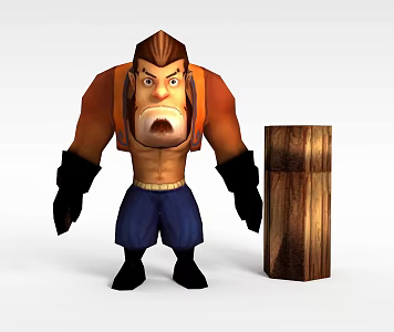 Version of the little fish and flowers without lack of game characters men 3d model
