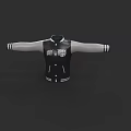 Stylish Black And White Varsity Jacket With Gray Sleeves Button Front And Chest Logo