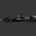 Dark Blue Williams Formula 1 Car with Driver Helmet and Rexona AT&T Logos