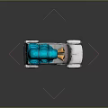 White Red Ice Cream Truck With Blue Items On Roof Yellow Horn And Stickers