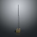 Military Weapon With Long Rod Yellow Base And Launcher Device Structure