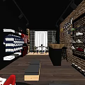 Modern Clothing Store Interior With Brick Wall Wooden Floor And Display Racks