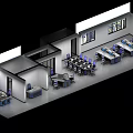Modern Monitoring Room Data Center 3d model