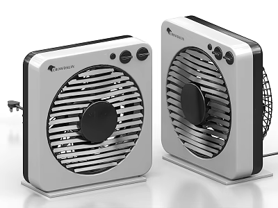 Coolbreeze Air Cooler Fans With Modern Square Design Black Grilles And Control Knobs 3d model