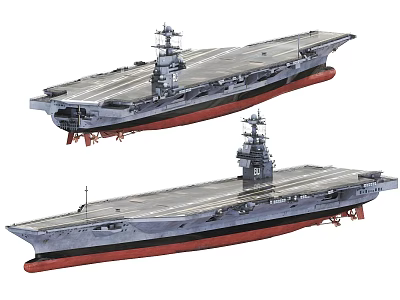 Two Aircraft Carrier Models With Flight Decks And Superstructures Military Ship 3d model