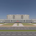 Modern Hospital Building Featuring Contemporary Architecture Green Spaces And Surrounding Roads