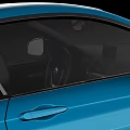 Blue Two Door Sports Coupe Featuring Sleek Body And Black Alloy Wheels