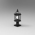 European style outdoor column lamp 3d model