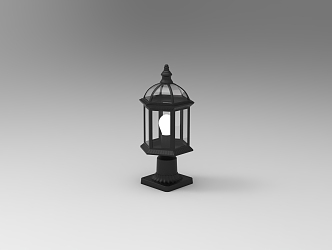 European style outdoor column lamp 3d model