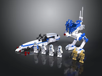 Lego Clone Troopers Building Set With Vehicle Robot And Action Figures 3d model