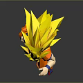 Collectible Anime Character Figure With Golden Hair Orange Outfit And Fighting Pose