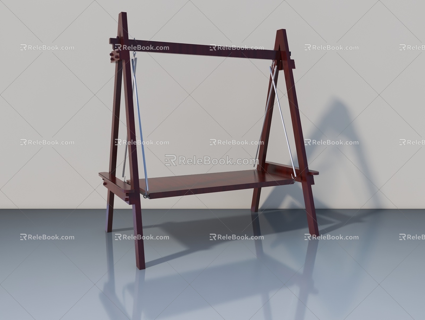 Wooden Swing Swing 3d model