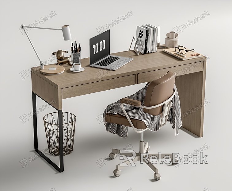 Desk and chair combination model