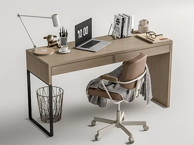 Desk and chair combination 3d model
