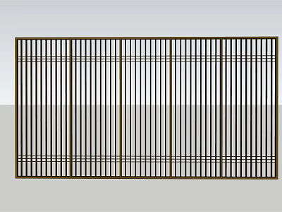 Modern Metal Room Divider With Vertical Horizontal Slats Grid Design For Interior Decor 3d model