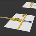 White Square Boards With Yellow Strips Wooden Strips And Metal Parts