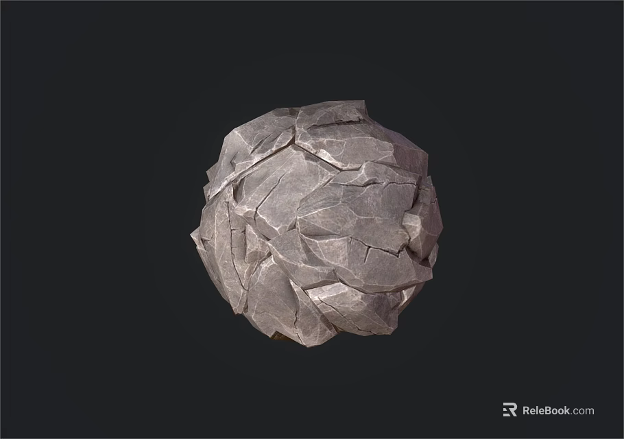 Natural Wood And Stone Material With Textured Spherical Surface Design 3d model 