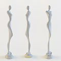 Three White Standing Human Mannequins For Display With Slim Design