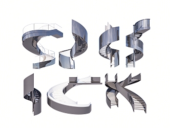 spiral stair spiral stair handrail stair iron stair 3d model