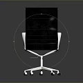 Modern Black Single Office Chair With Metal Armrests And Five Star Casters