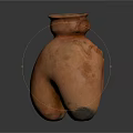 Unique Orange Red Clay Pot With Curved Shape Textured Surface And Sturdy Base