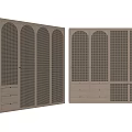 Modern Light Wood Wardrobe With Arched Lattice Doors And Bottom Drawers Design