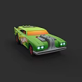Stylish Green Racing Electric Toy Car With Headlights And Red Wheels