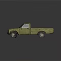 Light Green Vintage Pickup Truck Featuring Open Bed And Classic Exterior Design