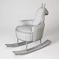 Gray Comfortable Leisure Rocking Chair with Black Polka Dots and Modern Design