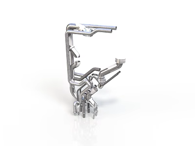 Metal Mechanical Equipment With Complex Structure And Multiple Components 3d model
