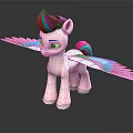 Pony Toy Figure With Pink Body Rainbow Mane And Colorful Wings