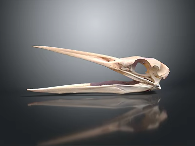 Detailed Anatomical Bird Skull Structure With Hollow Bones And Eye Socket 3d model