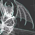 Reptile Creature With Metallic Armor Wings Chains And Giant Sword Design