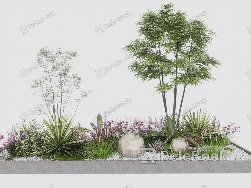 Modern plant landscape plant shrub flower combination model